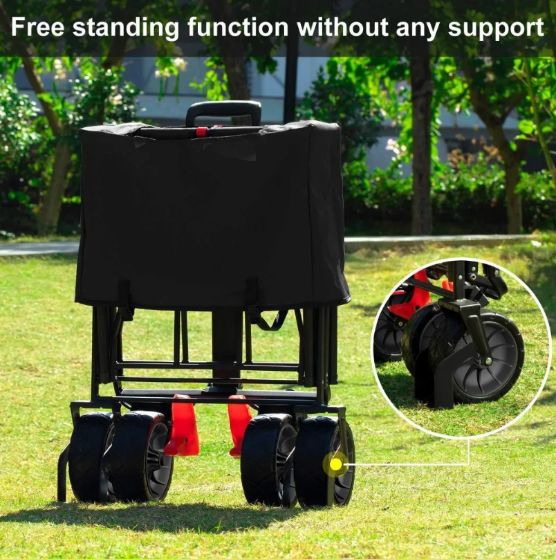 Collapsible Folding Beach Wagon Cart Utility Camping Grocery Portable Outdoor